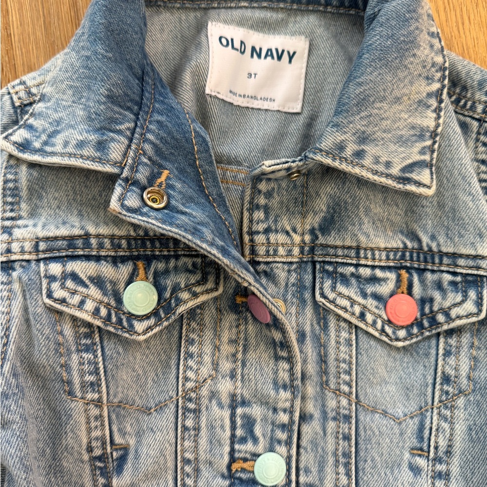 Old Navy Kids Jean Jacket with Colorful Buttons